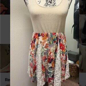 Floral and Lace Dress womens summer dresses